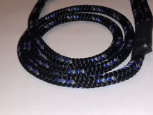 Load image into Gallery viewer, Barky Black close up picture. Black main rope with silver and blue accents.
